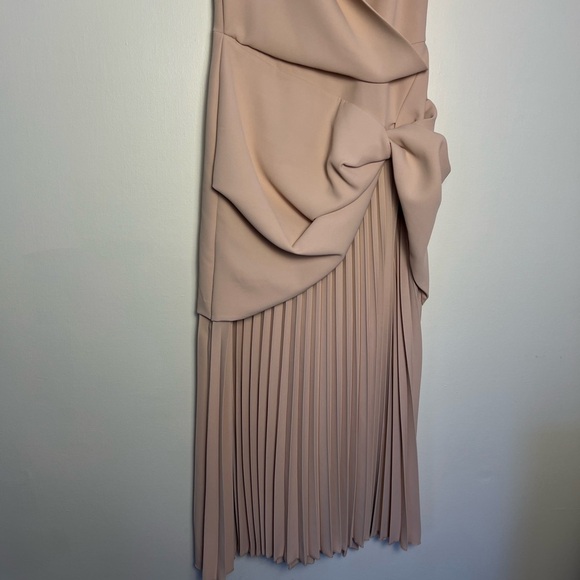 Lane JT Womens Cocktail Pintuck Dress S Blush Pink Avant Garde Occasion Pleated - Picture 9 of 17